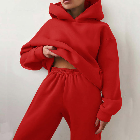 Damen modisches Oversize-Hoodie-Set mit lässigem Schnitt und elastischem Bund EB
