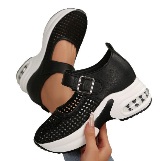 Damen Komfortable Sneaker-Pantoletten mit atmungsaktivem Mesh-Obermaterial und schockdämpfender Sohle EB