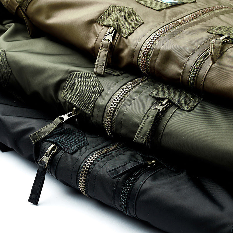 Herren Flieger-Bomberjacke mit multifunktionalen Reißverschluss- und Utility-Taschen EB