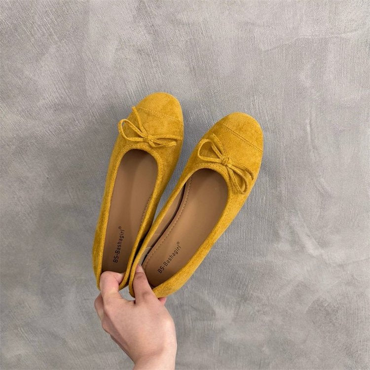 Damen Ballerina-Schuhe mit modischer Schleifenverzierung und komfortablem Fußbett EB