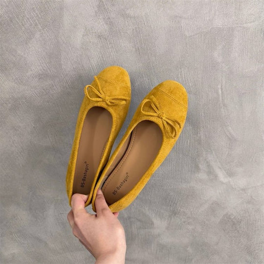 Damen Ballerina-Schuhe mit modischer Schleifenverzierung und komfortablem Fußbett EB