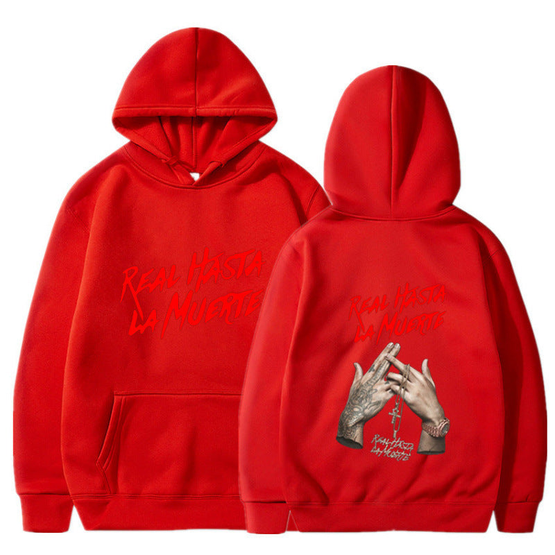 Damen Kapuzensweater mit auffälligem Schriftzug in urbanem Stil EB