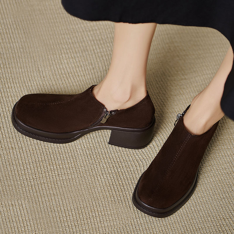 Damen elegante Slipper mit breitem Blockabsatz EB