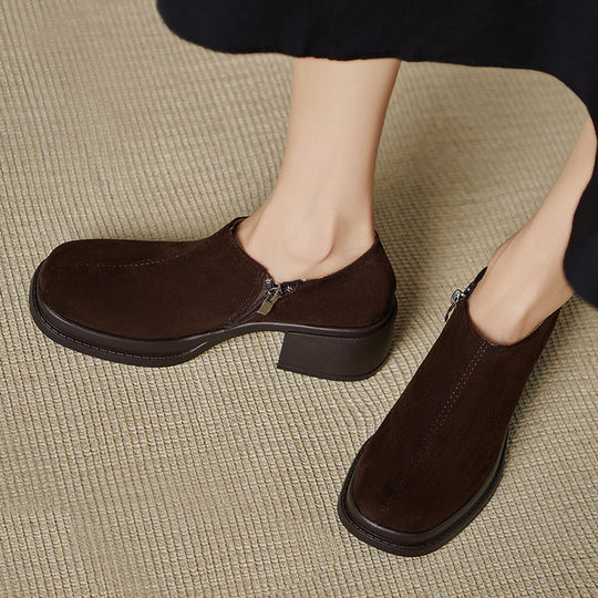Damen elegante Slipper mit breitem Blockabsatz EB