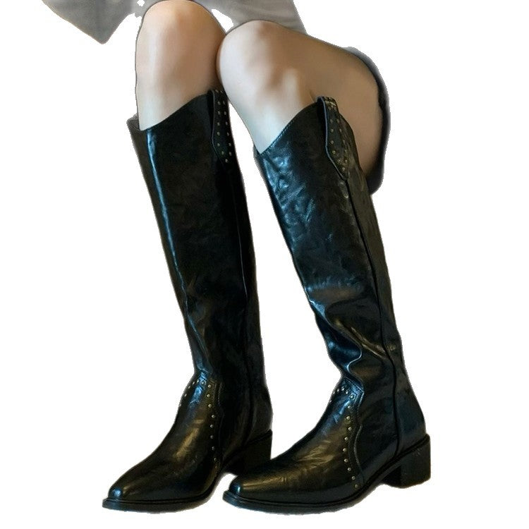 Damen Cowboy-Stiefel mit dekorativen Nieten EB