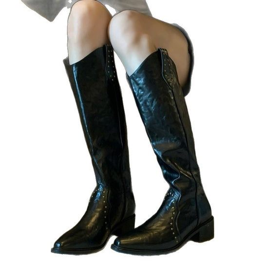 Damen Cowboy-Stiefel mit dekorativen Nieten EB