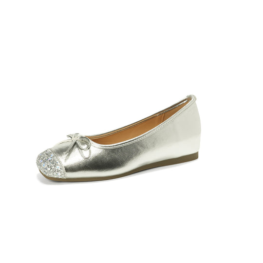 Damen Ballerinas mit feiner Lacklederoberfläche und bequemer Wedge-Sohle EB
