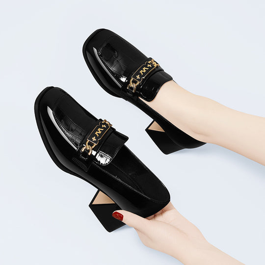 Damen Elegante und bequeme Absatzschuhe mit modischem Riemen EB
