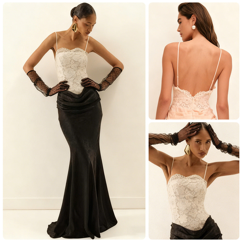 Damen Elegantes Korsett-Abendkleid mit schickem Schößchen und langem Saum EB