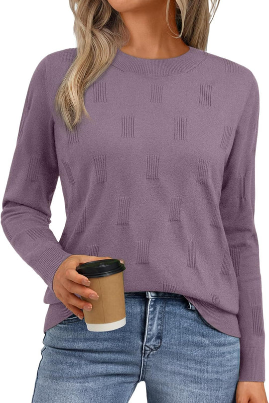 Damen Strickpullover mit strukturiertem Muster und lässigem Schnitt EB