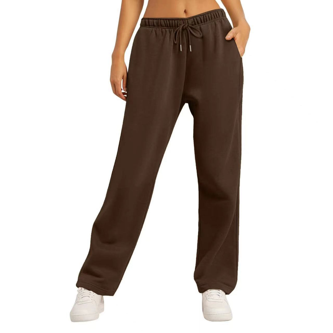 Damen nan extraweiche Relax-Hose mit hohem Komfortbund Kordelzug und geradem Bein EB