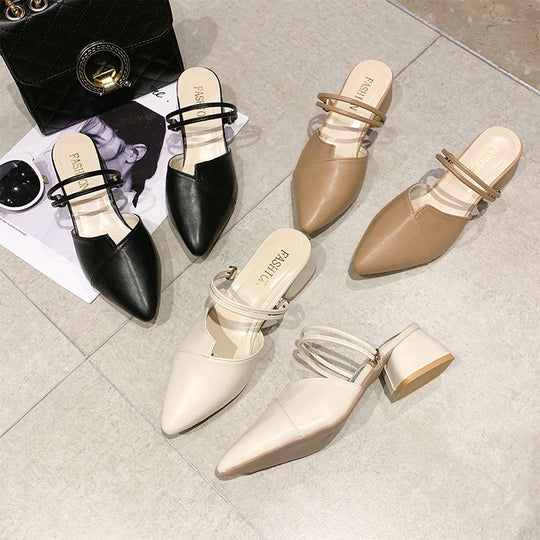 Damen elegante Sling-Pumps mit verstellbarem Riemchen und spitzem Zehenbereich EB