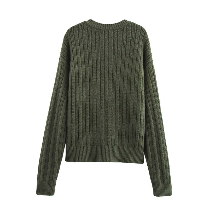Damen Strickjacke mit feinem Rippmuster und praktischen Knöpfen EB