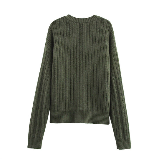 Damen Strickjacke mit feinem Rippmuster und praktischen Knöpfen EB