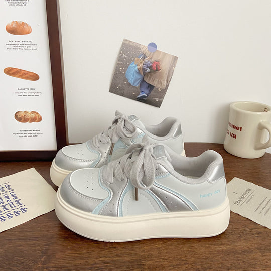 Damen Elegante Plateau-Sneaker mit strukturiertem Obermaterial EB