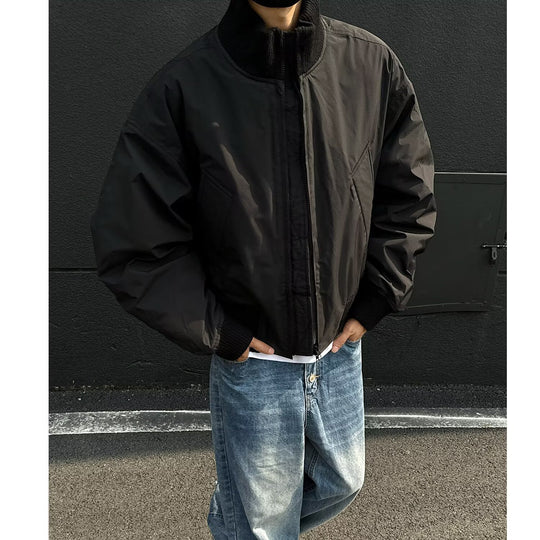 Herren stylische Bomberjacke mit elastischen Bündchen und weichem Innenfutter EB