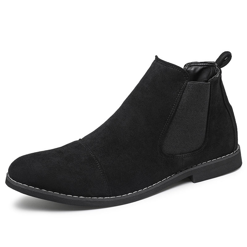 Damen Elegante Veloursleder Chelsea Boots mit elastischen Einsätzen EB