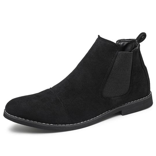 Damen Elegante Veloursleder Chelsea Boots mit elastischen Einsätzen EB