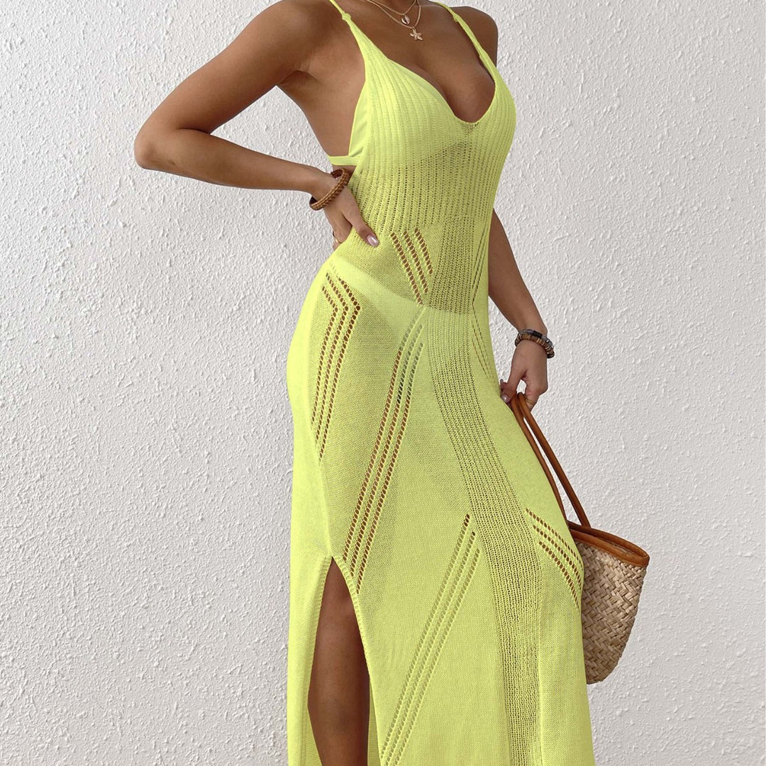 Damen Maxikleid mit raffiniertem Netzdesign EB