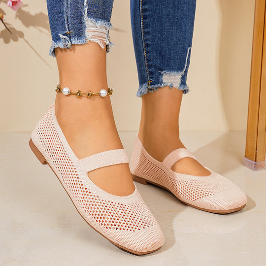 Damen Netz-Ballerinas mit verstellbarem Riemen EB