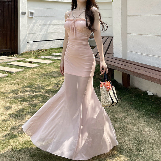 Damen Elegantes Maxikleid mit raffinierten Rüschendetails EB