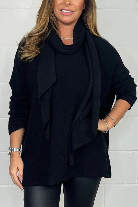Damen Oversized Strickpullover mit stylischem Rollkragen EB