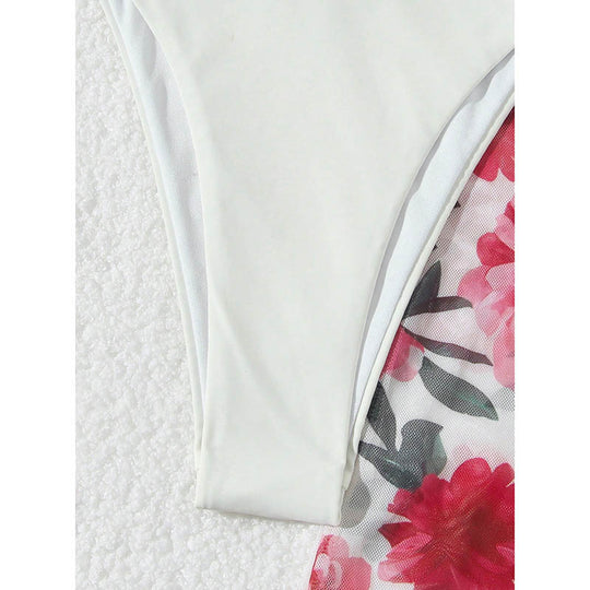 Damen Bikini-Set mit floralem Wickelrock EB