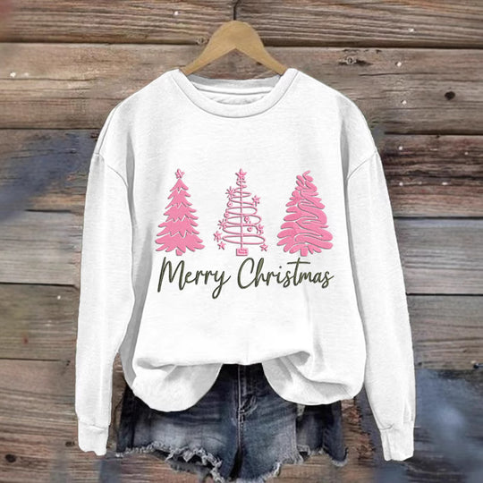 Damen gemütlicher Christmas Sweatshirt mit festlichem Print EB