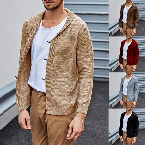 Herren lässiger Strickcardigan mit raffinierter Struktur und offenem Schnitt EB