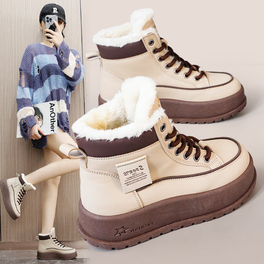 Damen hochgeschnittene Winterstiefel mit warmem Innenfutter und rutschfester Sohle EB