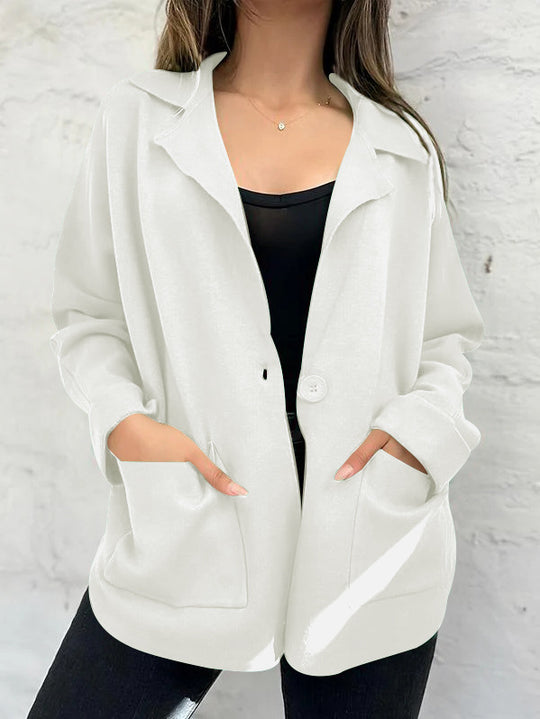 Damen Oversized Blazer mit Patch-Taschen und modischem Schnitt EB