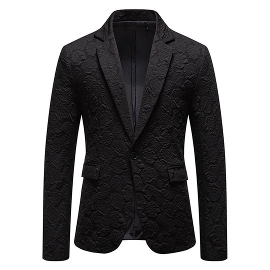 Herren nan strukturiertes Business-Sakko mit floraler Jacquardstruktur und Slim-Fit EB