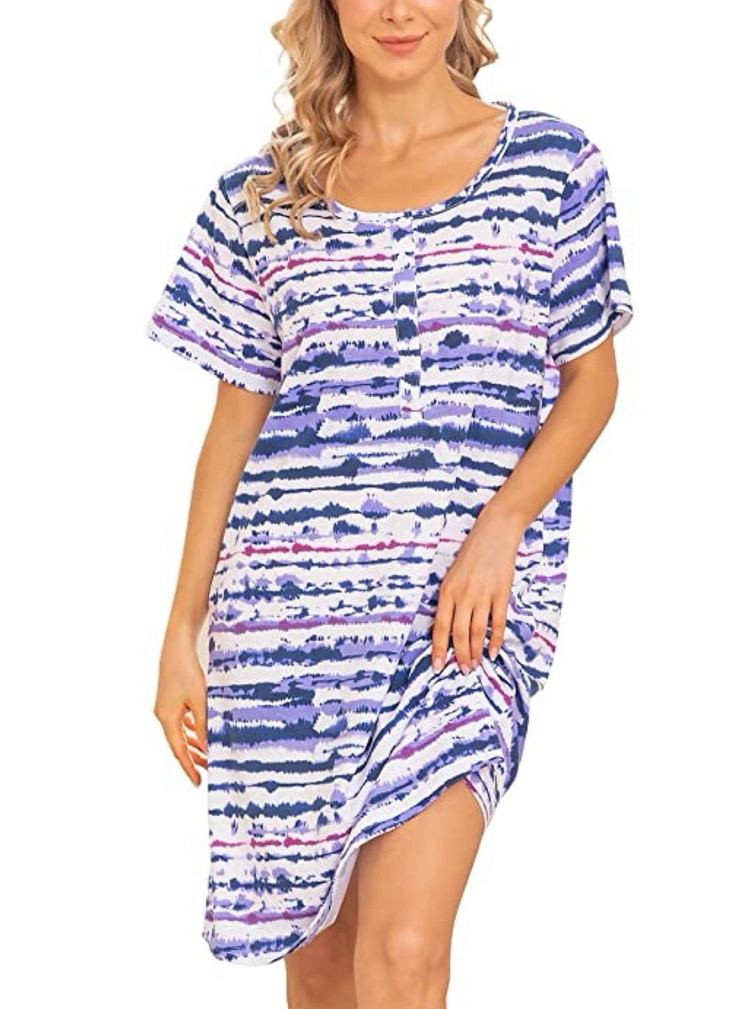 Damen Freizeit Tie-Dye Hemdkleid EB