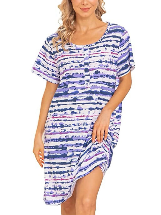 Damen Freizeit Tie-Dye Hemdkleid EB