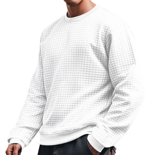 Herren Langarm-Sweatshirt mit strukturiertem Design und elastischem Bund EB