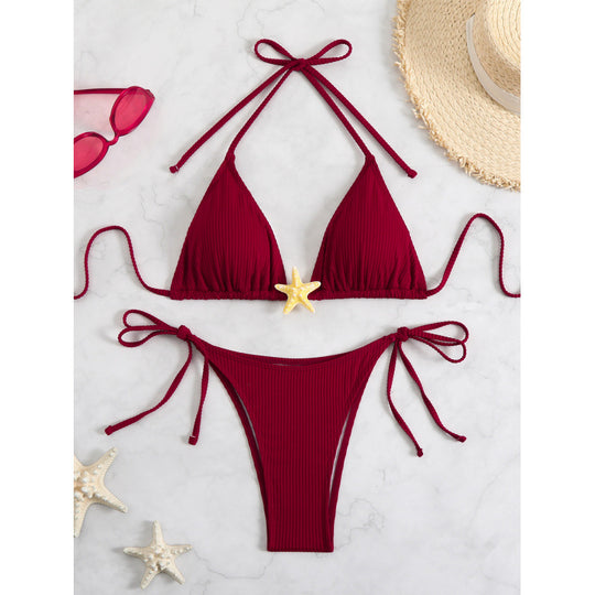 Damen Triangel-Bikini mit verspieltem Muschel-Detail EB