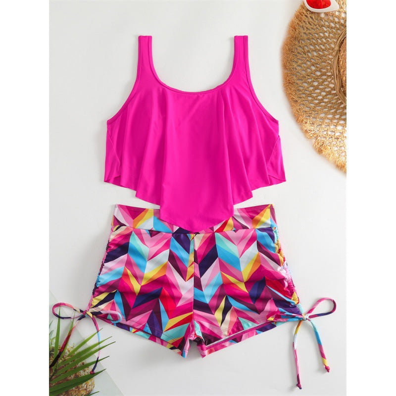 Damen Sportliches Badeoberteil mit gepolstertem Short EB