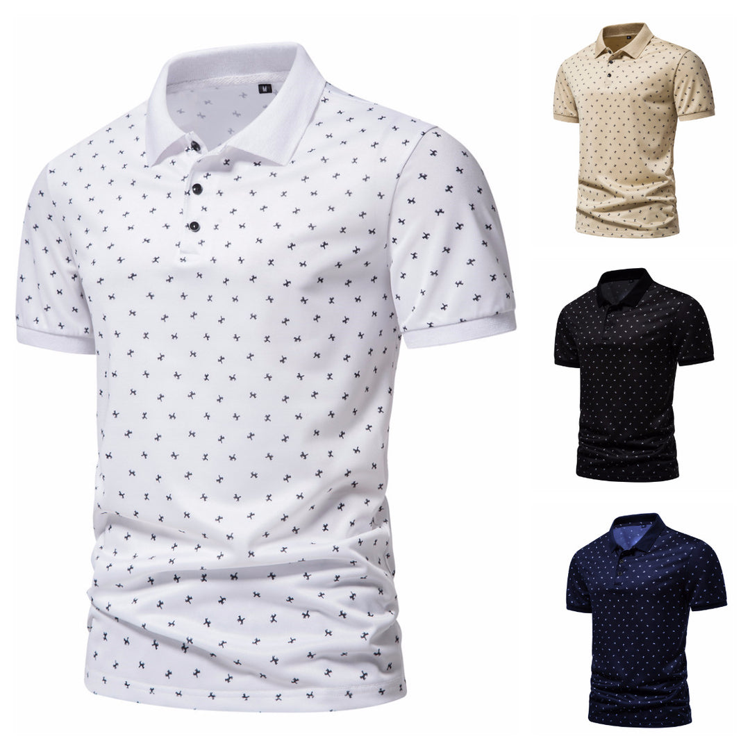 Herren Poloshirt mit modernem Muster und atmungsaktiven Eigenschaften EB