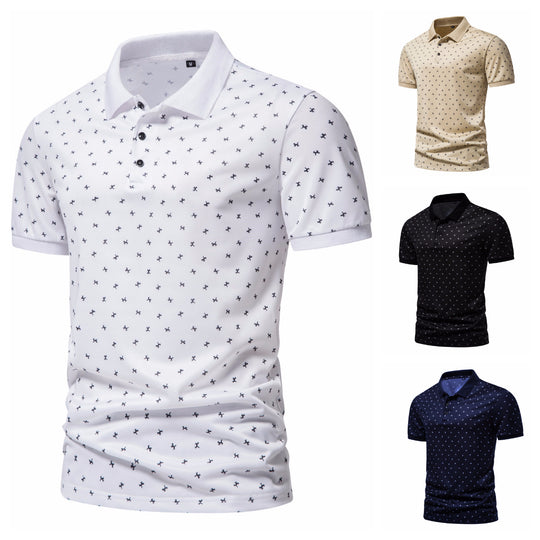 Herren Poloshirt mit modernem Muster und atmungsaktiven Eigenschaften EB