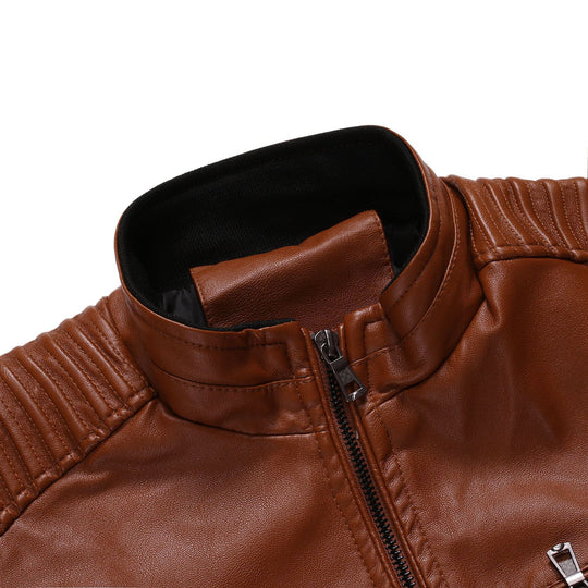 Herren Bikerjacke aus hochwertigem mit Reißverschlusstaschen EB