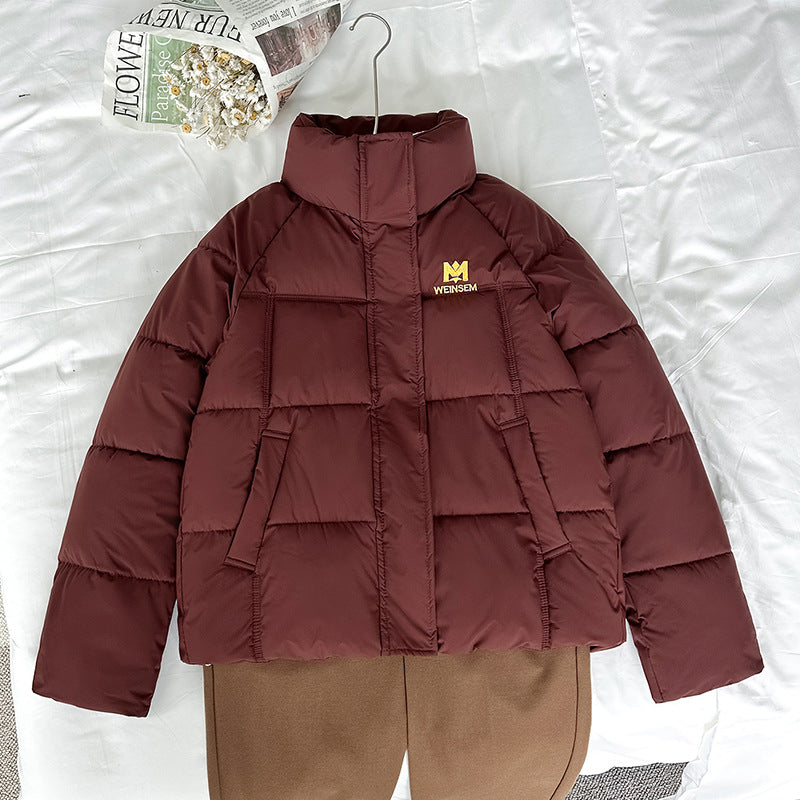 Damen nan kompakte Kurz-Steppjacke mit hochschließendem Stehkragen und schrägeingriff Taschen EB