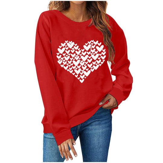 Damen Sweatshirt mit kreativem Herzmotiv EB
