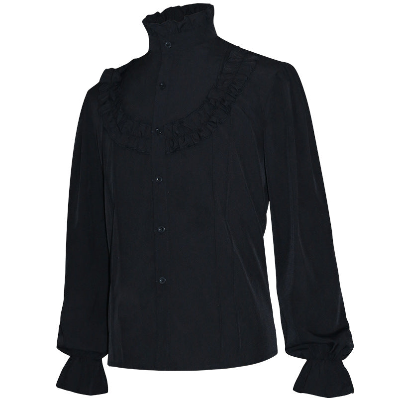Herren nan lässiges Kurzarmshirt mit geschnürter V-Kehle, kurzem Stehkragen und weichem Baumwollmix Eb