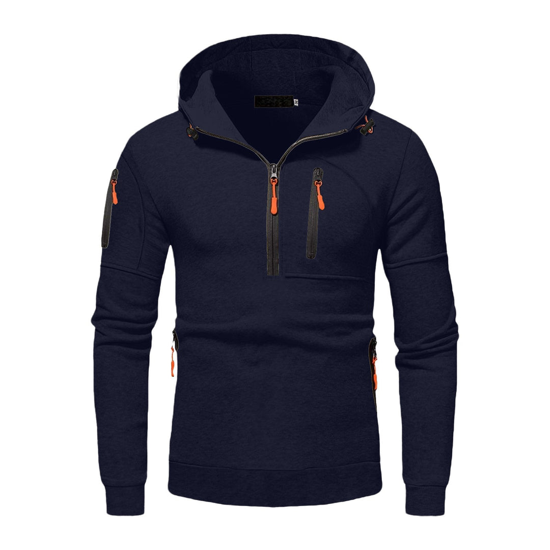 Herren funktionale Kapuzenjacke mit innovativem Halbreißverschluss EB