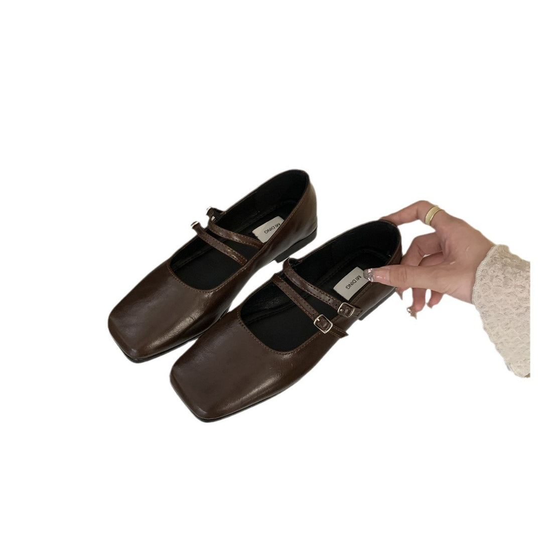 Damen elegante Mary Jane Ballerinas mit modischen Riemchen EB