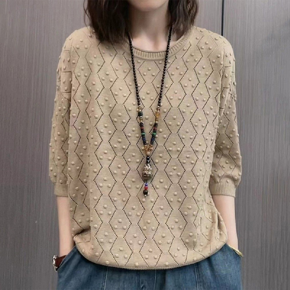 Damen Feinstrickpullover mit dekorativem Strukturdesign und lässigem Schnitt EB