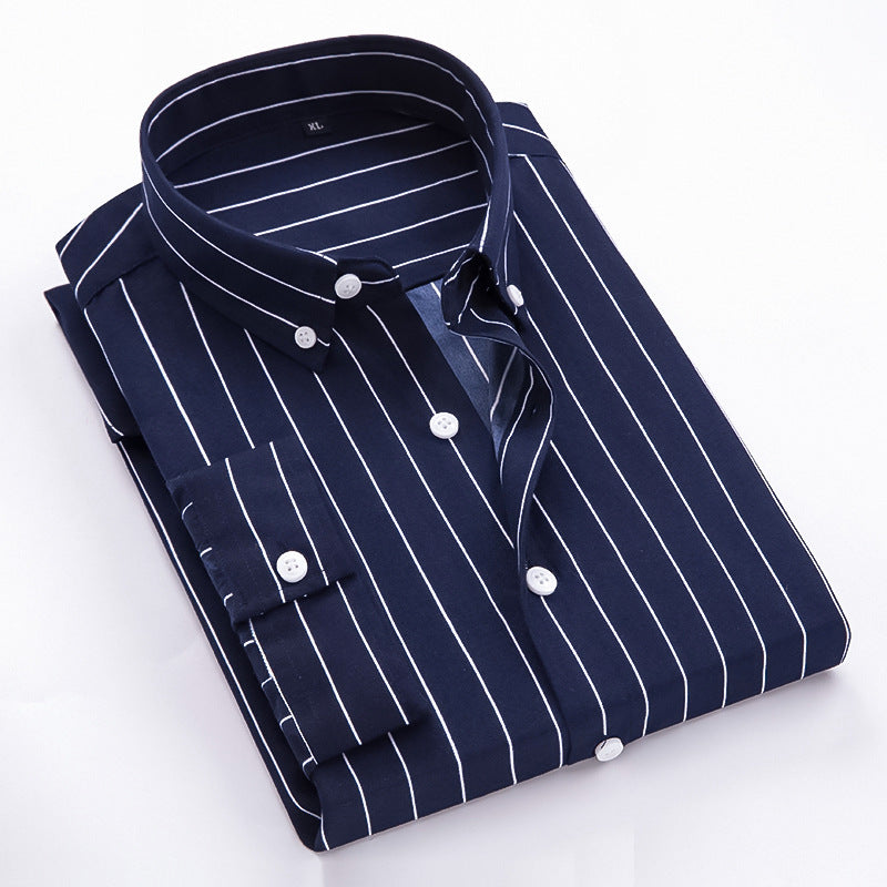 Herren nan gestreiftes Businesshemd mit Button-Down-Kragen und taillierter Silhouette EB