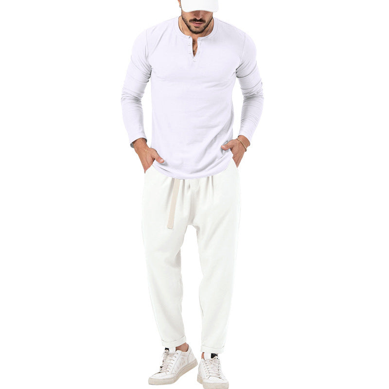 Herren Bequeme Jogginghose mit modischen Details und lässigem langarm Shirt EB