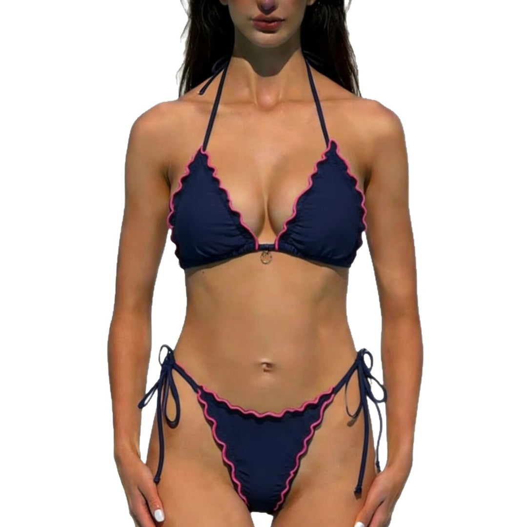 Damen Neckholder-Bikini mit Rüschendetails EB