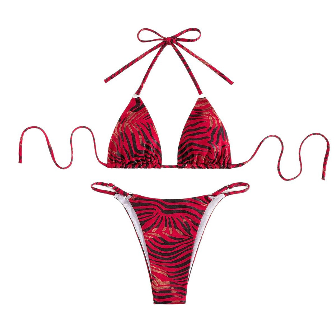 Damen Triangel-Bikini mit trendy Tierdruck EB